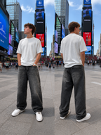 JJ BLACK FADED BAGGY JEANS 2119