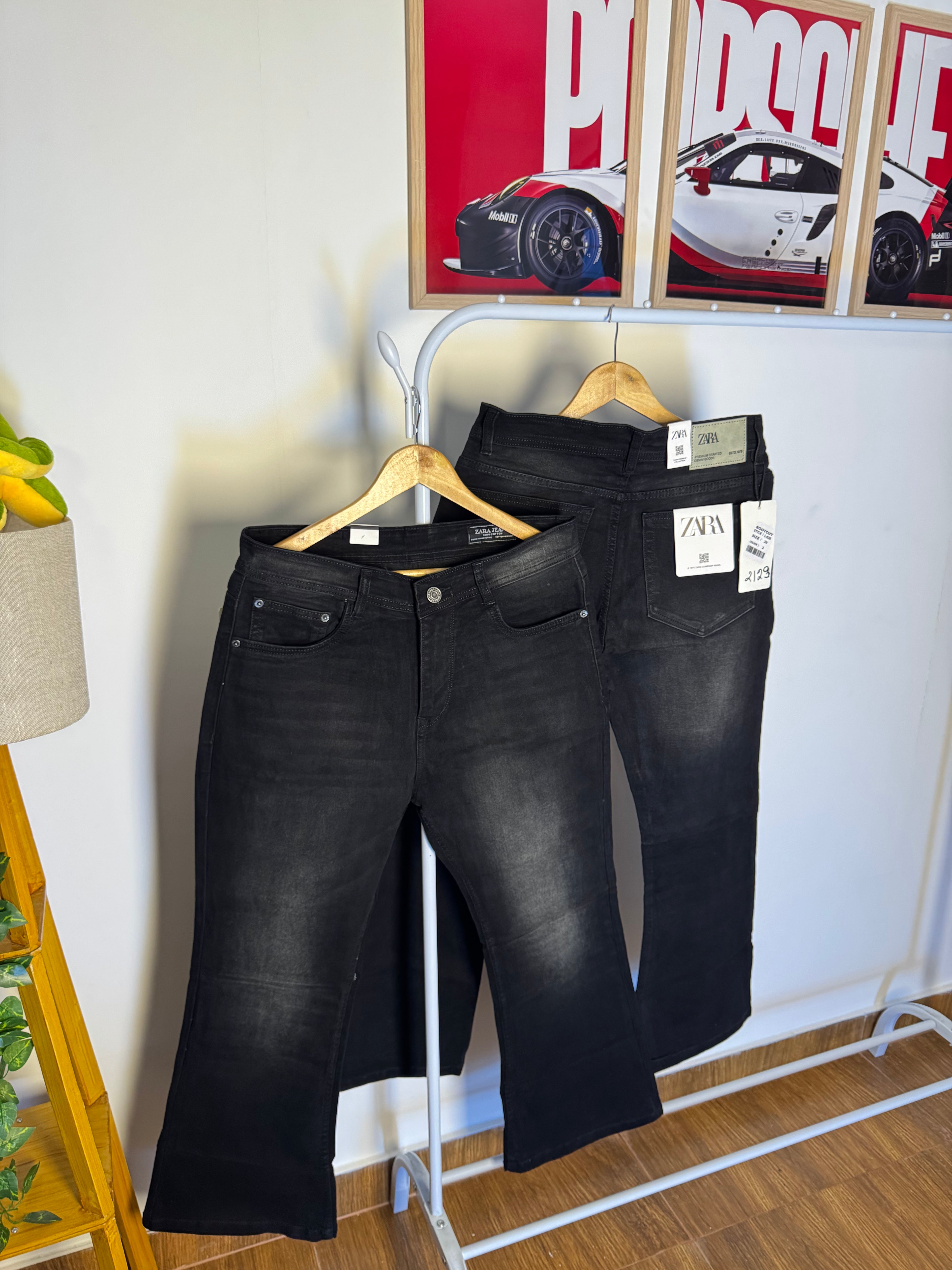 ZR BLACK BAGGY BOOTCUT JEANS 2123