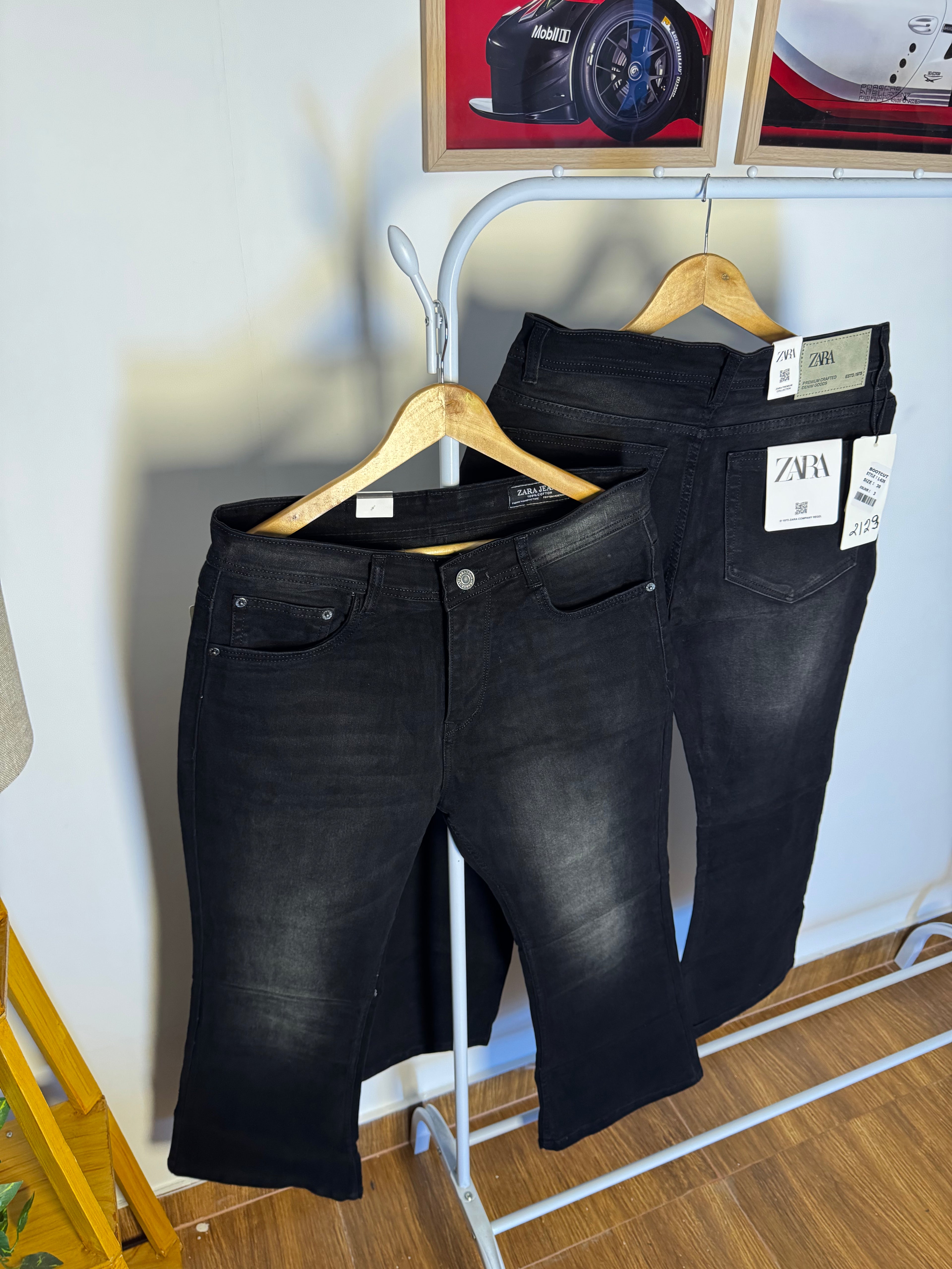 ZR BLACK BAGGY BOOTCUT JEANS 2123