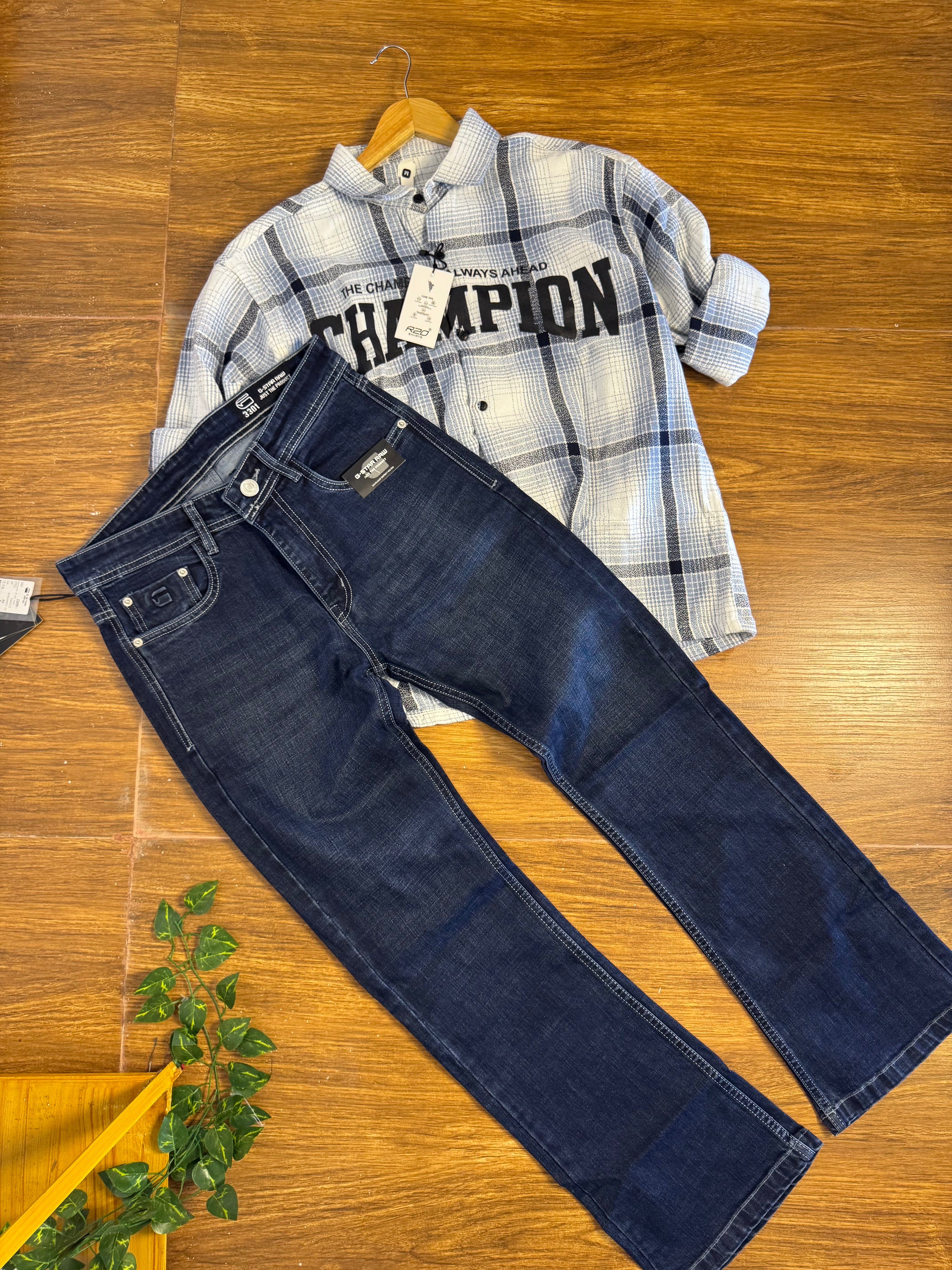 G-RAW DENIM FITTED BOOT CUT JEANS 2124