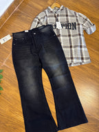 ZR BLACK BAGGY BOOTCUT JEANS 2123