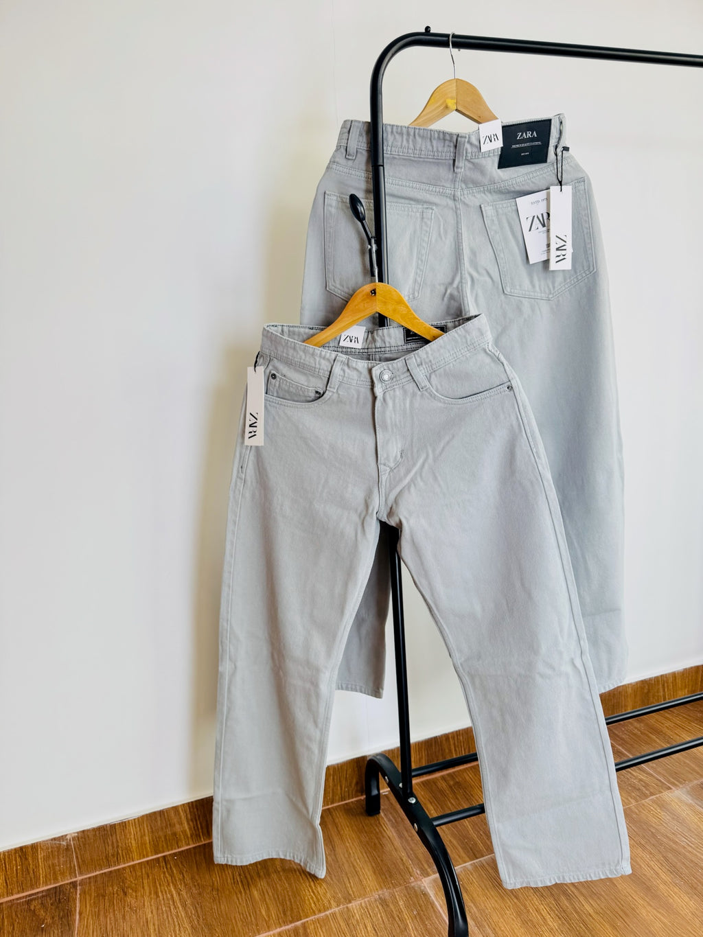 ZRA LIGHT GREY BAGGY JEANS 2106