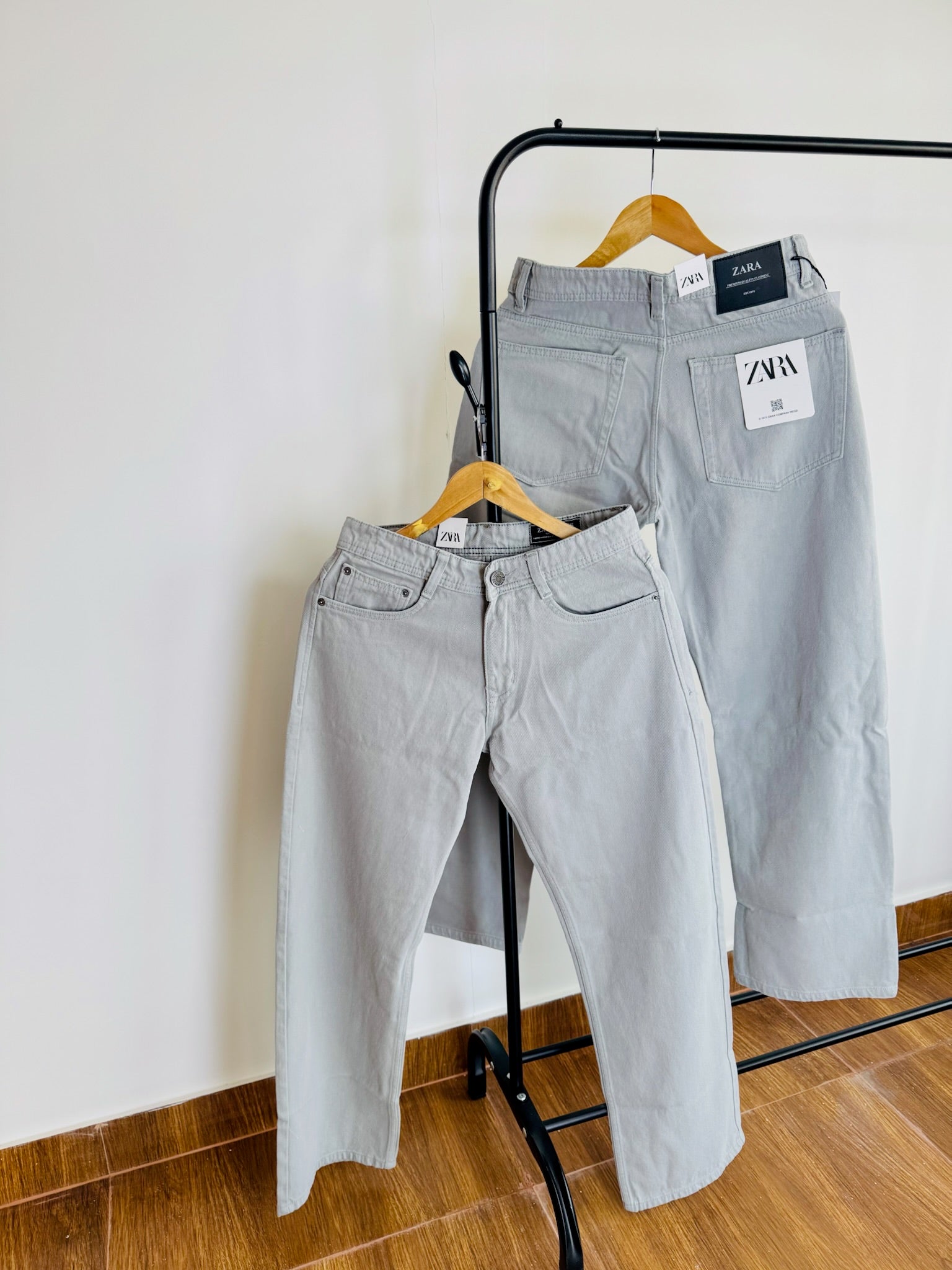 ZRA LIGHT GREY BAGGY JEANS 2106