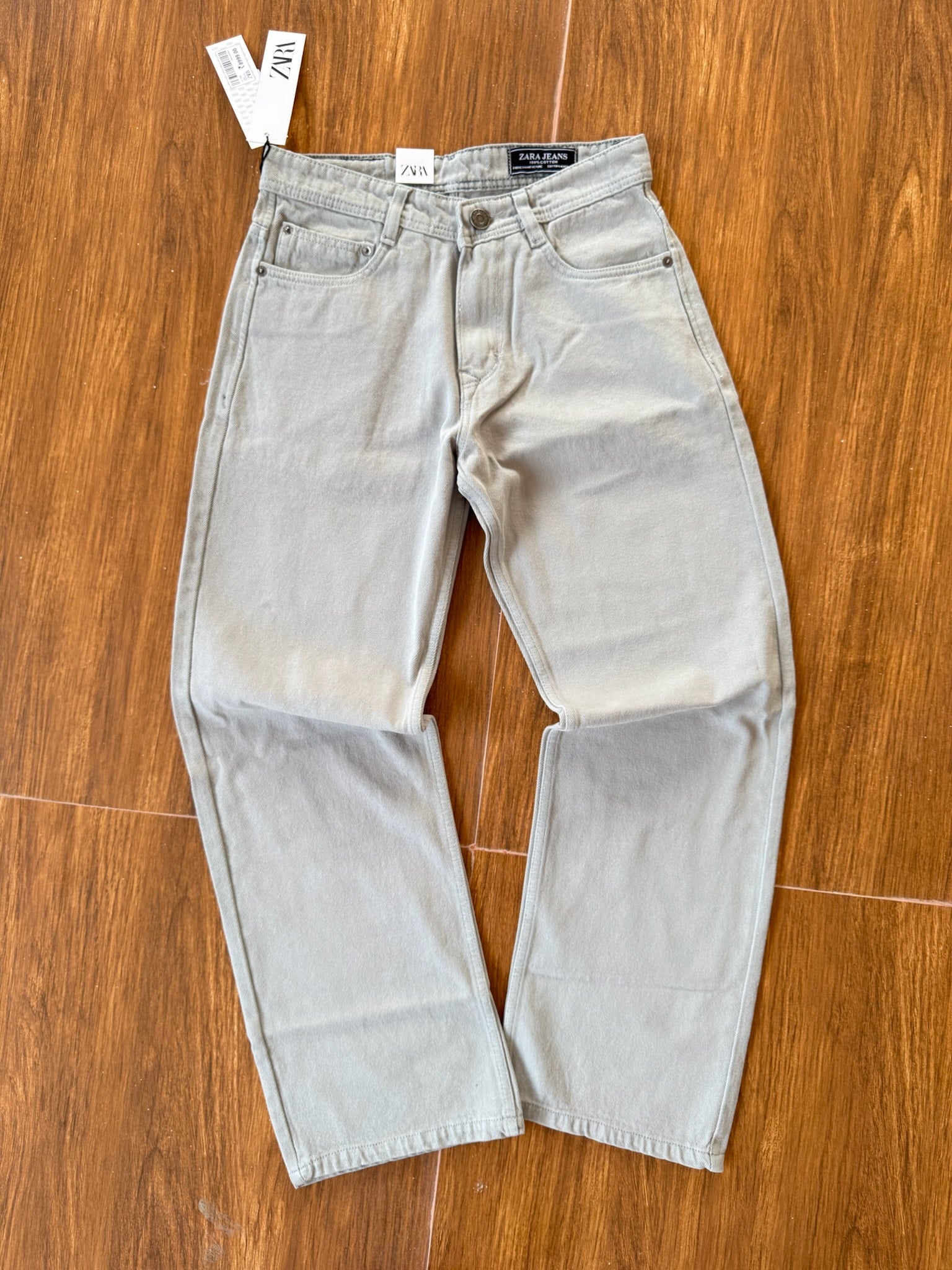 ZRA LIGHT GREY BAGGY JEANS 2106