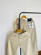 ZRA BEIGE BAGGY JEANS 2107