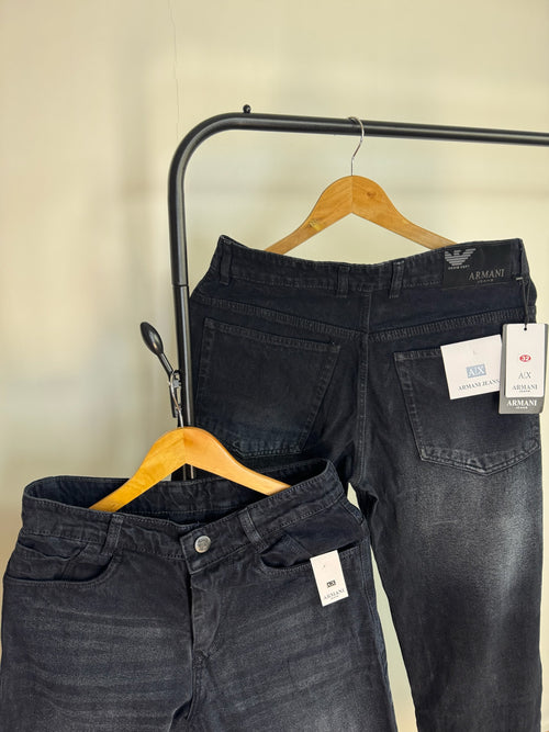 AR BLACK REGULAR JEANS 2112 (SLIGHT FADED)