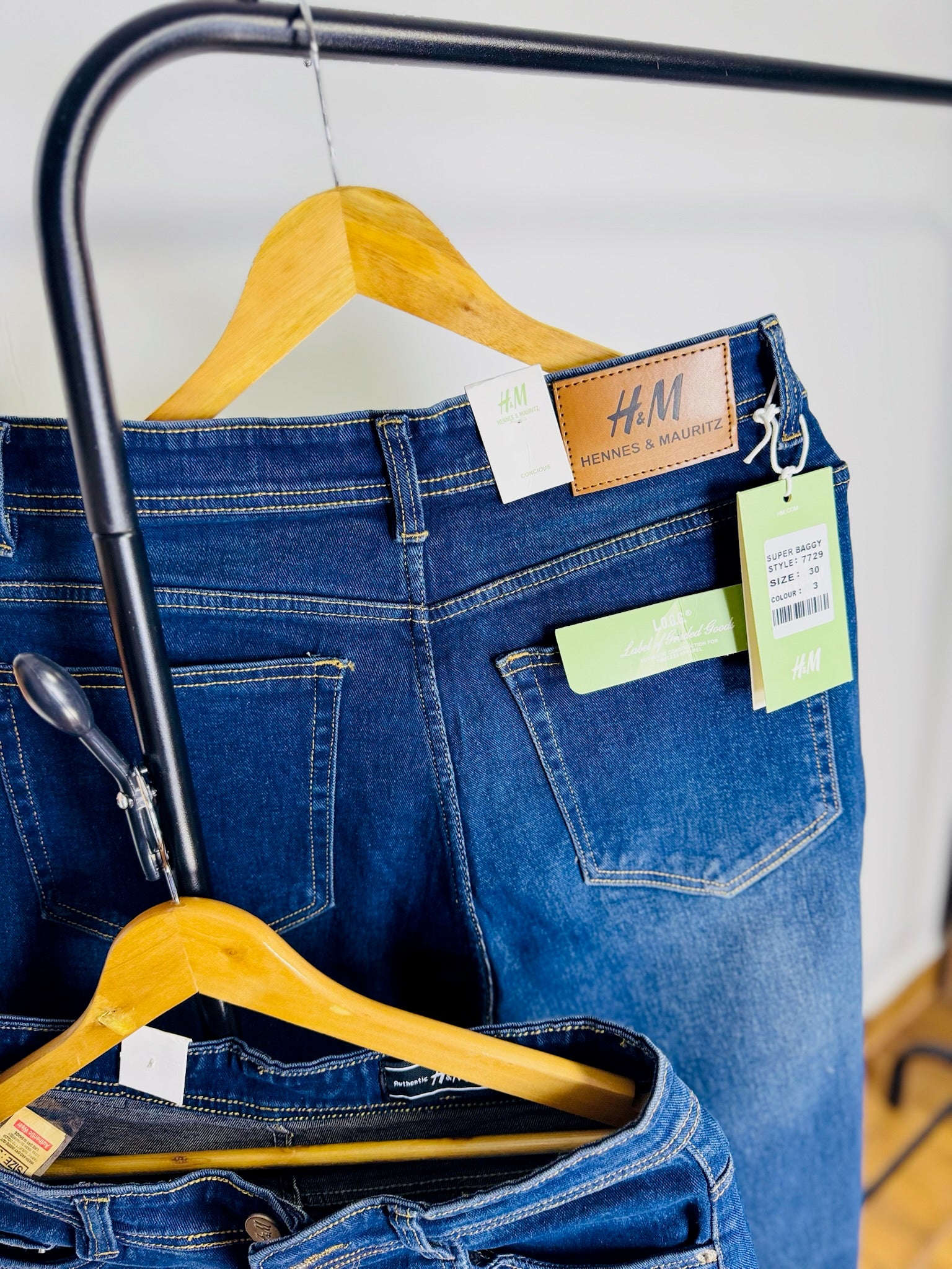 HM DENIM BLUE BAGGY JEANS 2114 (PREMIUM & STRETCHABLE)