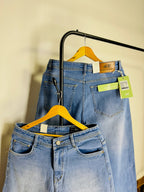 HM BAGGY JEANS SKY SOLID 2113 (PREMIUM & STRETCHABLE)