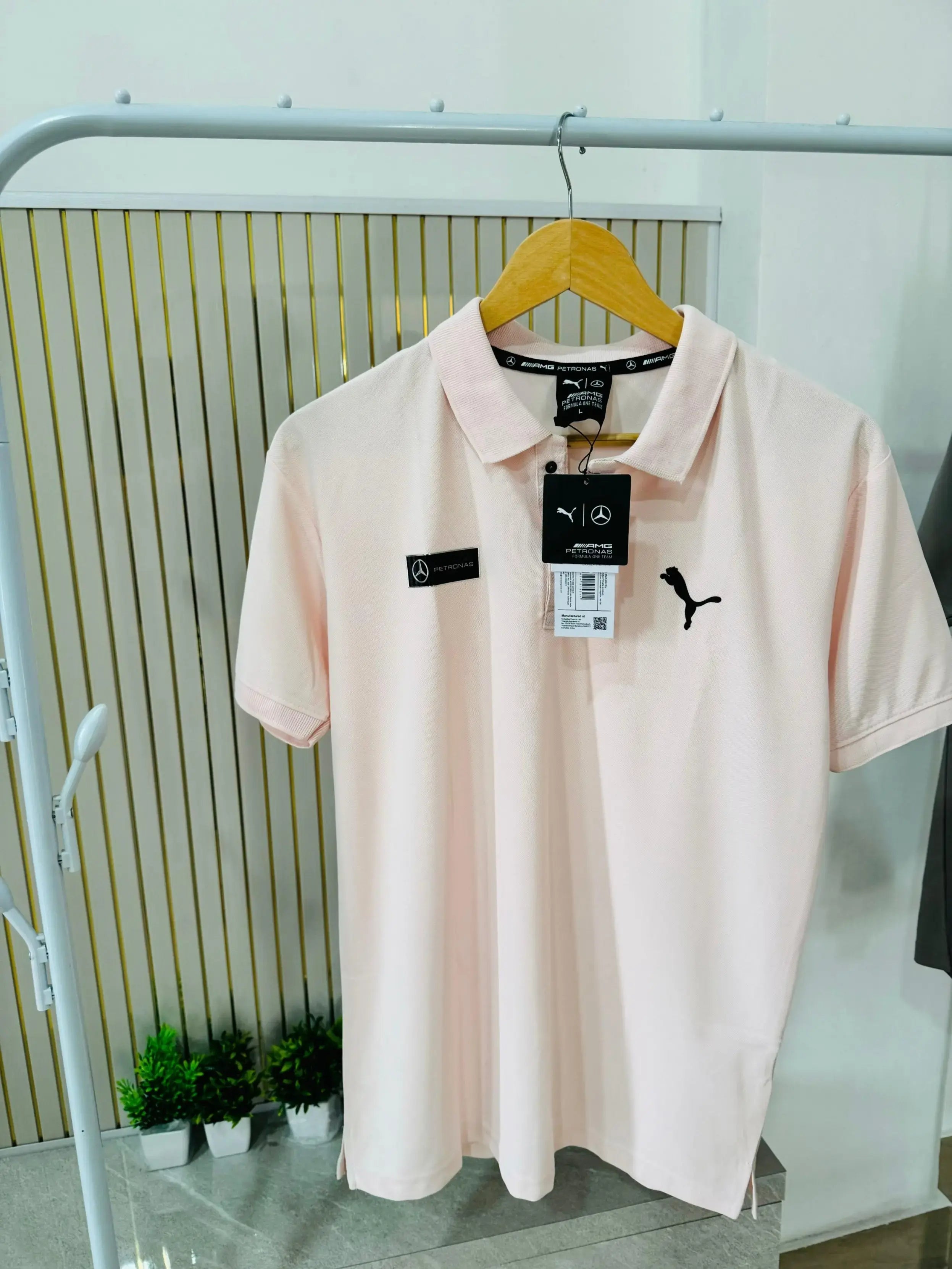 AMG MERC COLLAR TSHIRT - LIGHT PINK