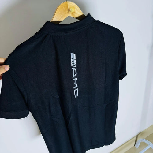 AMG MERC COLLAR TSHIRT - BLACK