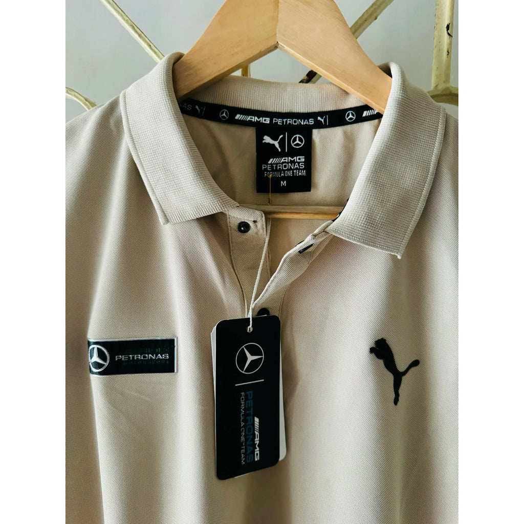 AMG MERC COLLAR TSHIRT - CREAM