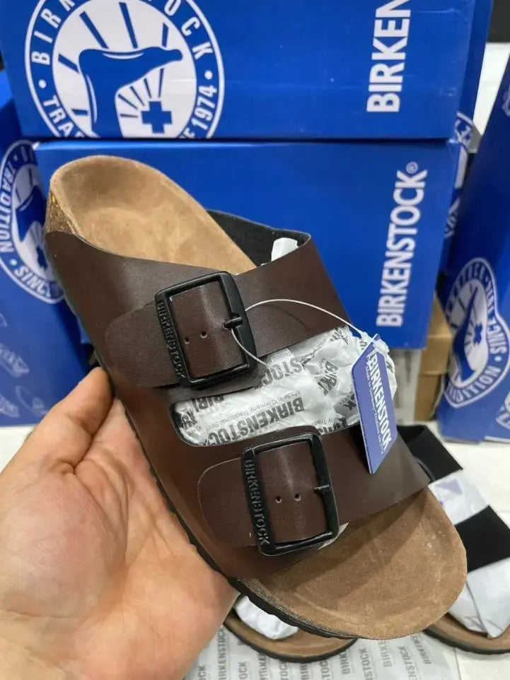 BRKNSTCK DUAL STRAP (LEATHER COFFEE) (SALE) - UK8