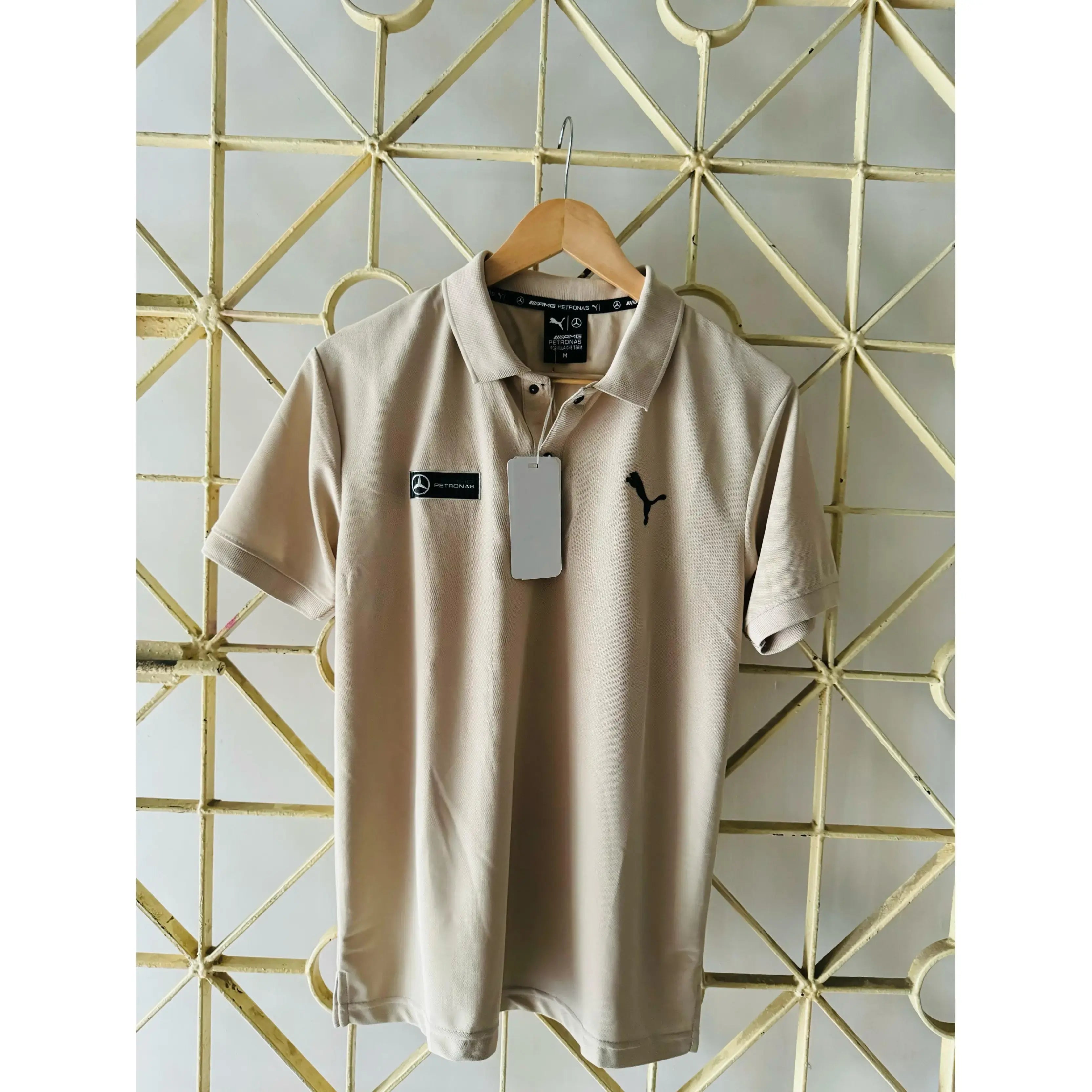 AMG MERC COLLAR TSHIRT - CREAM