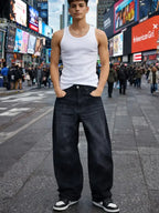 HM BLACK BAGGY JEANS 2101