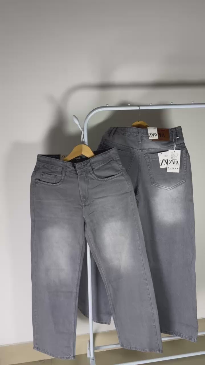 ZRA GREY BAGGY JEANS 2102