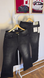 ZR BLACK BAGGY BOOTCUT JEANS 2123