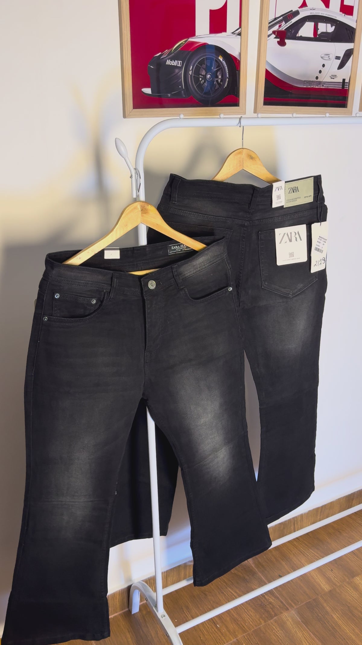 ZR BLACK BAGGY BOOTCUT JEANS 2123