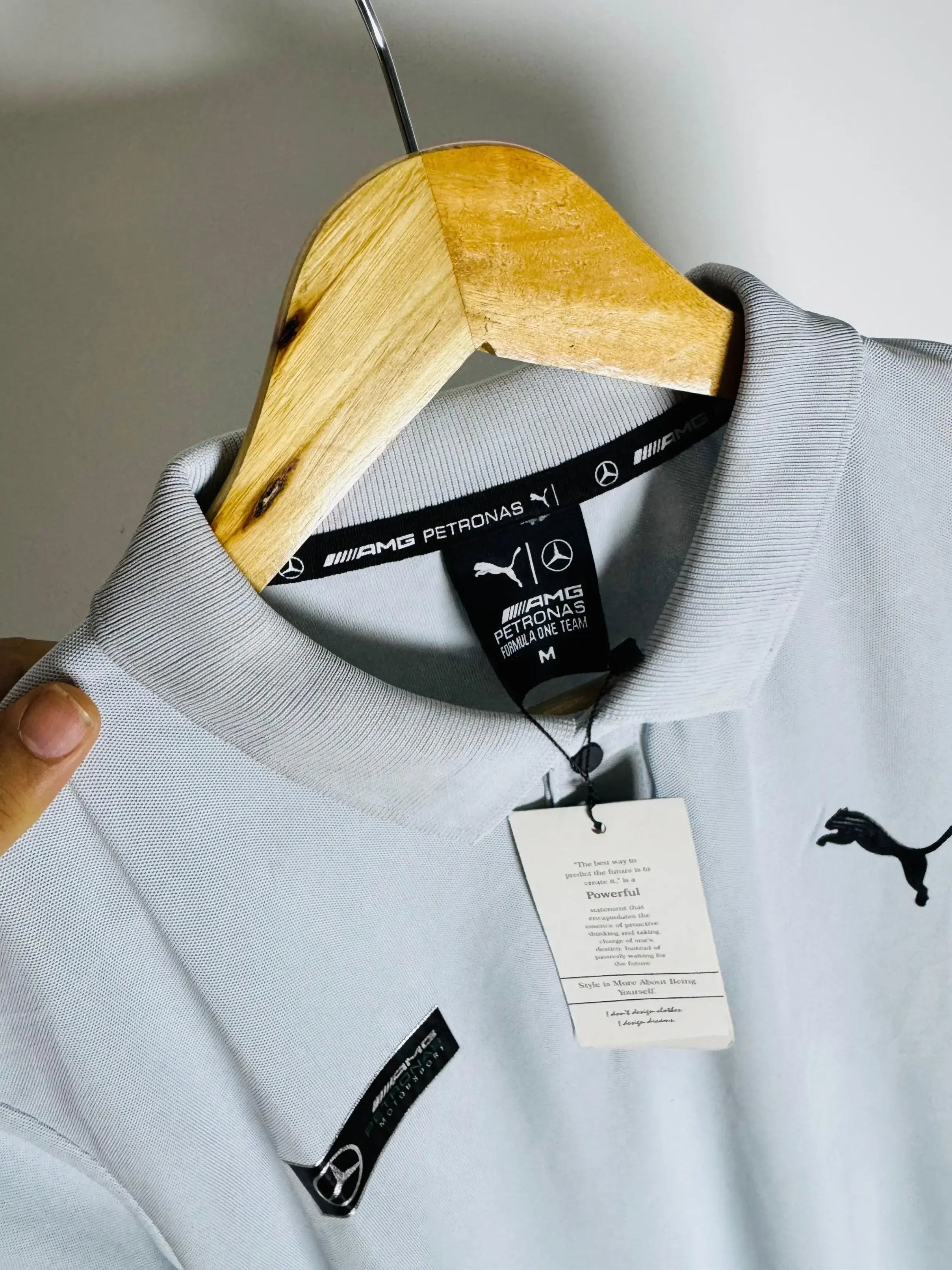 AMG MERC COLLAR TSHIRT - SKY BLUE