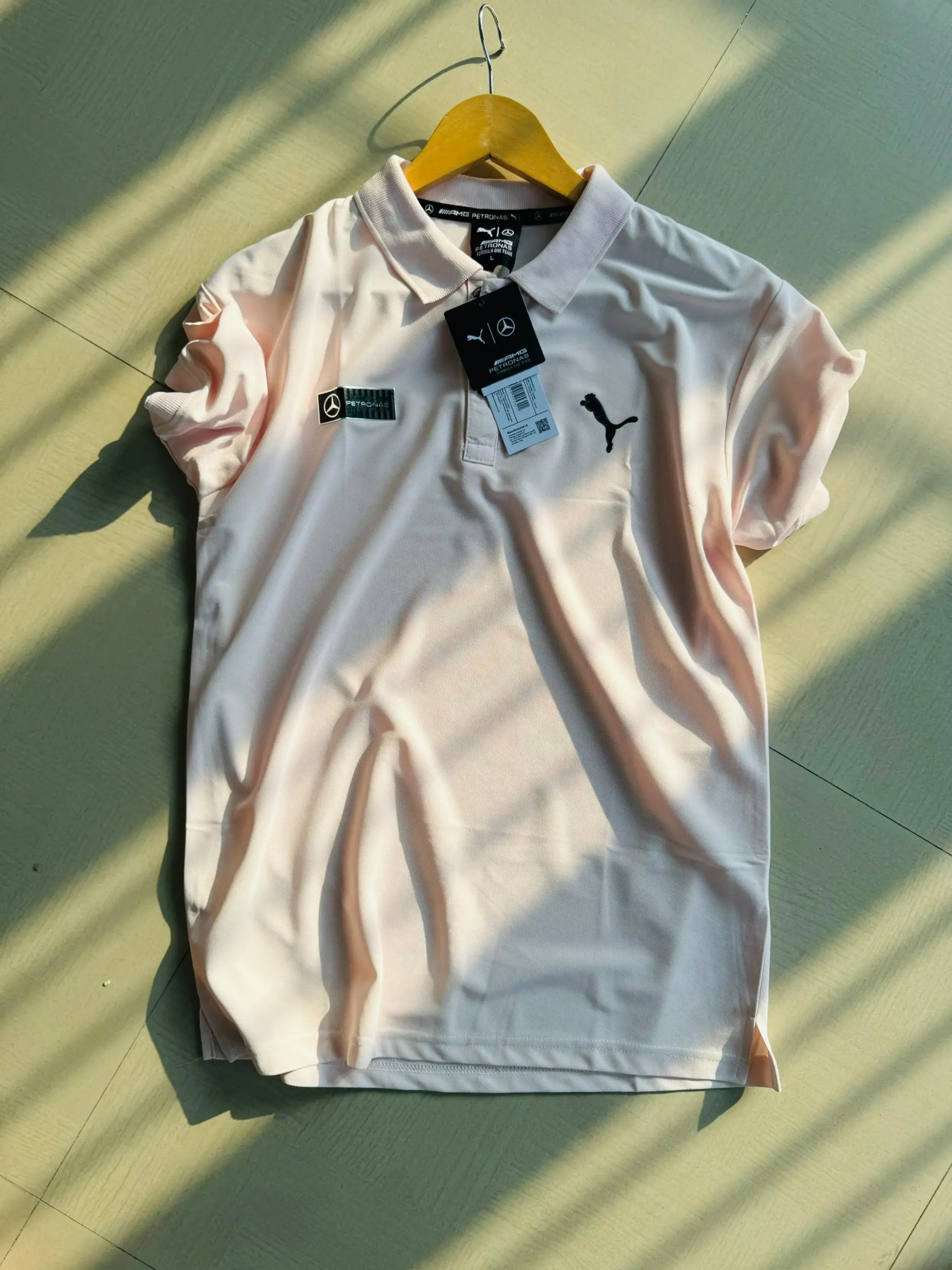 AMG MERC COLLAR TSHIRT - LIGHT PINK