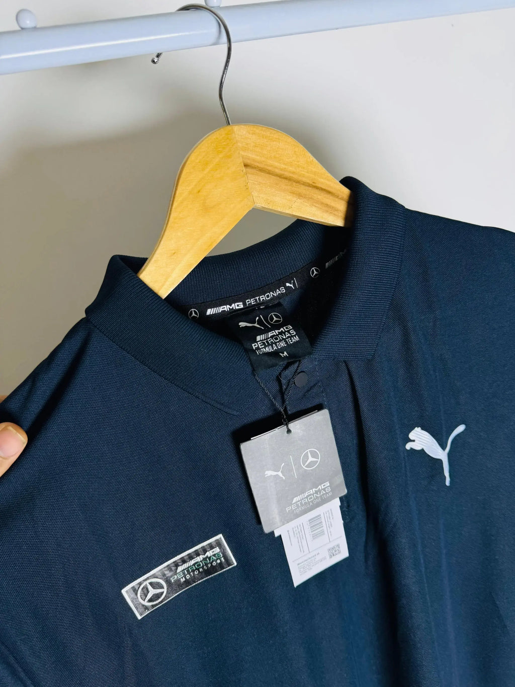 AMG MERC COLLAR TSHIRT - NAVY